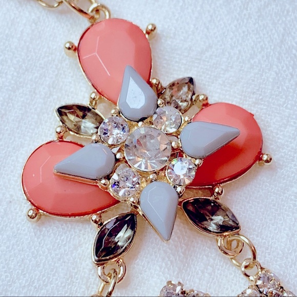 Big Stunning Rhinestones Resin Beads Pendant Long Necklace - Picture 5 of 9